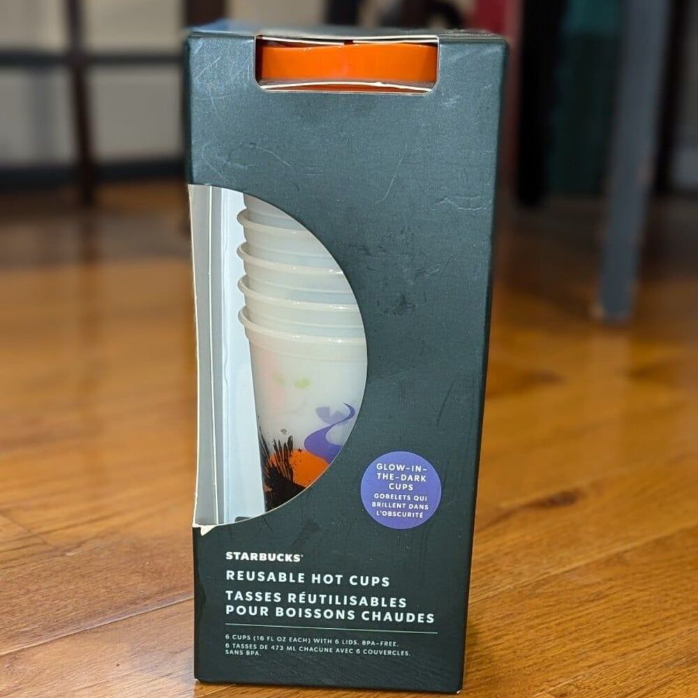Starbucks Glow in the Dark Reusable‎ Hot Cups Coffee Halloween